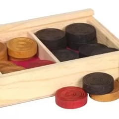 विशेष लकड़ी के बक्से के साथ सिंको बुलडॉग कैरम सिक्के