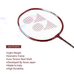 Yonex ZR 100 Light Aluminium Badminton Racquet with Full Cover | Made in India Red