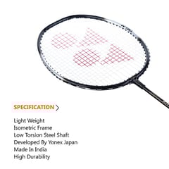 Yonex ZR 100 Light Aluminium Badminton Racquet with Full Cover | Made in India Black