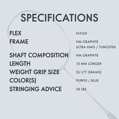 YONEX Badminton Racquet Voltric Lite 25i (G4, 77 Grams, 30 lbs Tension)
