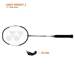 Yonex ZR 100 হাল্কা অ্যালুমিনিয়াম ব্যাডমিন্টন র‌্যাকেট প্যাক 2 এর ফুল কভার সহ | ভারতে তৈরি কালো/নীল