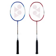 Yonex ZR 100 લાઇટ એલ્યુમિનિયમ બેડમિન્ટન રેકેટ પેક ઓફ 2 સંપૂર્ણ કવર સાથે | મેડ ઇન ઇન્ડિયા બ્લુ અને રેડ