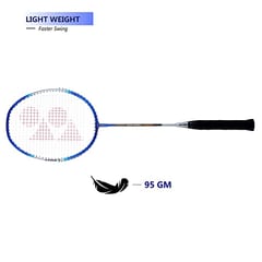 Yonex ZR 100 લાઇટ એલ્યુમિનિયમ બેડમિન્ટન રેકેટ પેક ઓફ 2 સંપૂર્ણ કવર સાથે | મેડ ઇન ઇન્ડિયા બ્લુ અને રેડ