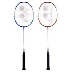 Yonex ZR 100 لائٹ ایلومینیم بیڈمنٹن ریکیٹ پیک آف 2 مکمل کور کے ساتھ | انڈیا میں بنایا گیا بلیو اورنج