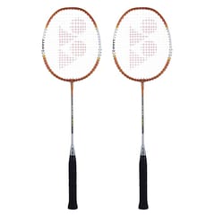 Yonex ZR 100 Light Aluminium Badminton Racquet Pack of 2 with Full Cover | Made in India Orange / Orange