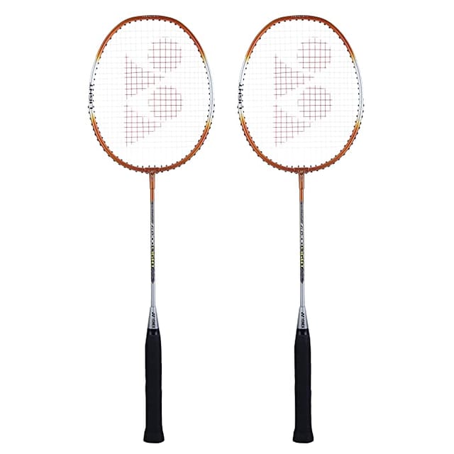 Yonex ZR 100 Light Aluminium Badminton Racquet Pack of 2 with Full Cover | Made in India Orange / Orange
