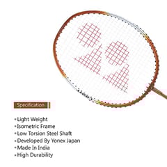 Yonex ZR 100 Light Aluminium Badminton Racquet Pack of 2 with Full Cover | Made in India Orange / Orange