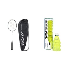 YONEX ग्रेफाइट बॅडमिंटन रॅकेट ॲस्ट्रॉक्स लाइट 27i (G4, 77 ग्रॅम, 30 एलबीएस टेंशन, ब्लू)