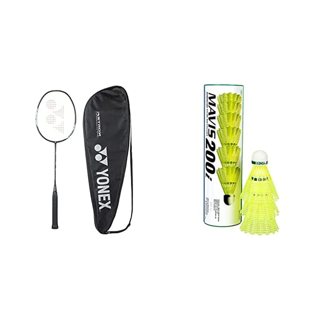 YONEX ग्रेफाइट बॅडमिंटन रॅकेट ॲस्ट्रॉक्स लाइट 27i (G4, 77 ग्रॅम, 30 एलबीएस टेंशन, ब्लू)