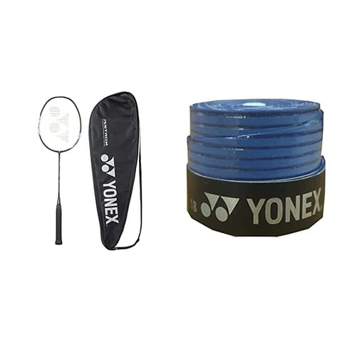 YONEX ग्रेफाइट बॅडमिंटन रॅकेट ॲस्ट्रॉक्स लाइट 27i (G4, 77 ग्रॅम, 30 एलबीएस टेंशन, ब्लू)