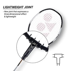 YONEX ZR 100 લાઇટ એલ્યુમિનિયમ બેડમિન્ટન રેકેટ સંપૂર્ણ કવર (બ્લેક/બ્લેક) 2 ના સેટ સાથે