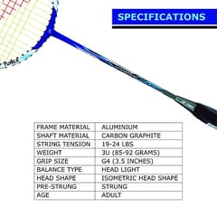 YONEX Nanoray 7000i एल्युमीनियम बैडमिंटन रैकेट फुल कवर के साथ (नीला), G4-2U
