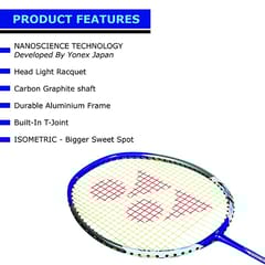 YONEX Nanoray 7000i एल्युमीनियम बैडमिंटन रैकेट फुल कवर के साथ (नीला), G4-2U