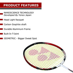 YONEX Nanoray 7000i Aluminum Badminton Racquet with Full Cover (Red), G4-2U
