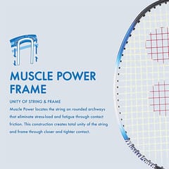 YONEX ग्रेफाइट बॅडमिंटन रॅकेट, मसल पॉवर 22LT ब्लॅक ब्लू