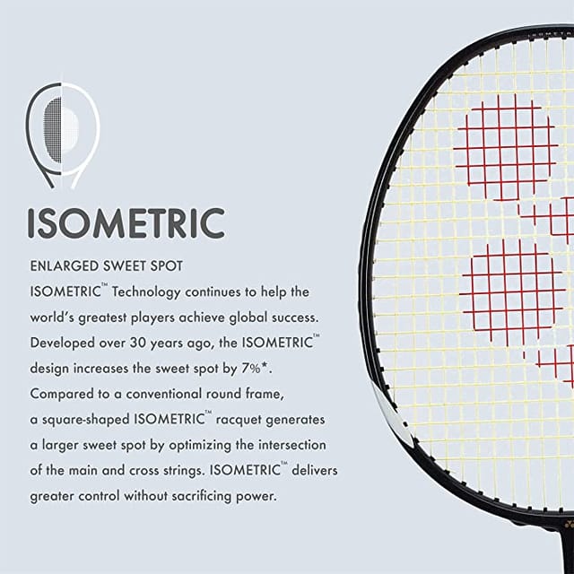 योनेक्स मसल पावर 29 कार्बन ग्रेफाइट स्ट्रंग बैडमिंटन रैकेट (काला/सफ़ेद, जी4, 85-92 ग्राम, 24 पाउंड)