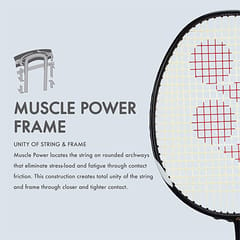 YONEX Muscle Power 29 Carbon Graphite Strung Badminton Racquet ( Black/White , G4 , 85-92 grams , 24 pounds )