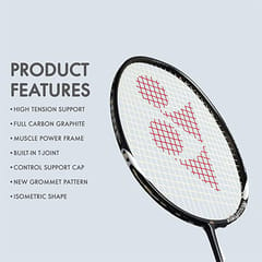 Yonex Graphite Badminton Racquet Muscle Power 29 Light Black Grey (G4, 85-89.9 grams, 30 lbs Tension,Set of 1)