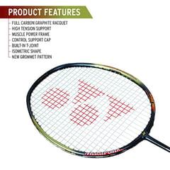 Yonex New Muscle Power Series MP 55 बॅडमिंटन रॅकेट (ग्रेफाइट, G4, 30 lbs टेन्शन)