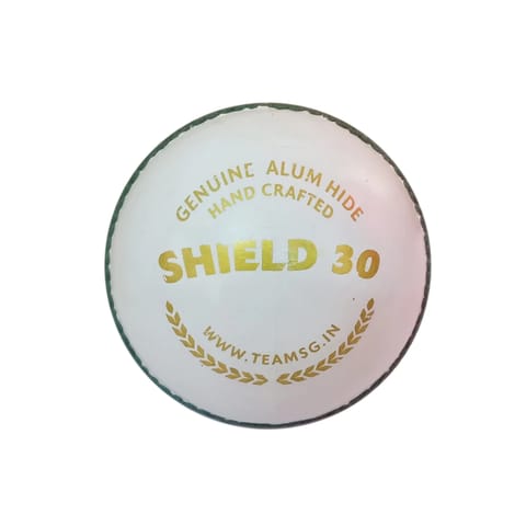वयस्कों के लिए एसजी शील्ड 30 क्रिकेट बॉल, सफेद - 1 पीसी