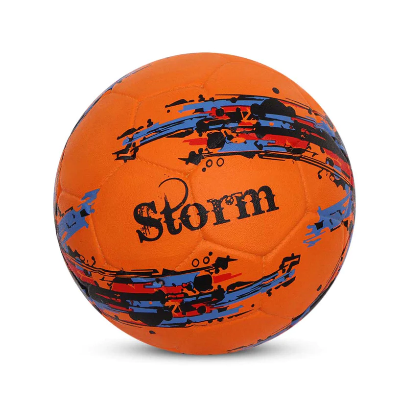 Nivia Storm Rubber Moulded Football, Orange - Size 5
