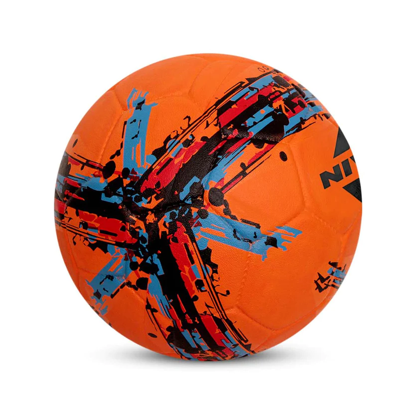 Nivia Storm Rubber Moulded Football, Orange - Size 5