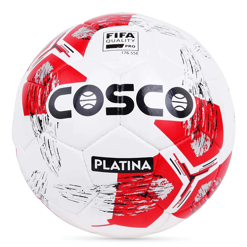 Cosco Platina Men's Footballs, Size 5 (White/Red)
