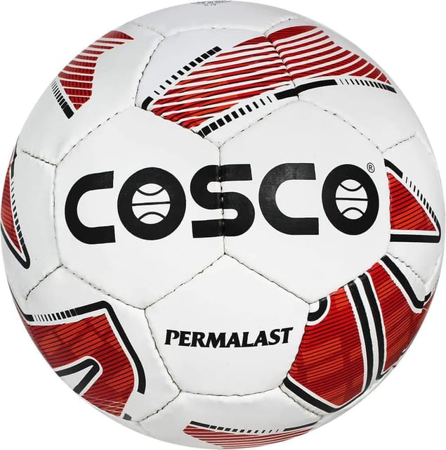 Cosco Permalast Football, Size 5 - White/Red