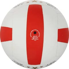 Cosco Top Volley Volleyball, White/Red -Size 4
