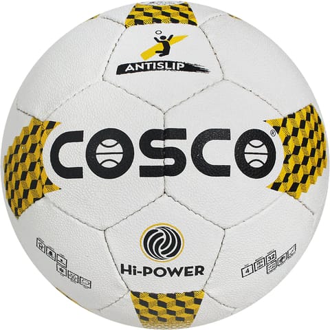कॉस्को हाय-पॉवर व्हॉलीबॉल, पांढरा/पिवळा - आकार 4