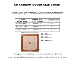 केडी कैरम बोर्ड कवर चैंपियन बोर्ड गुणवत्ता पूर्ण कवर सिक्के, स्ट्राइकर और पाउडर के लिए अतिरिक्त पॉकेट के साथ (चैंपियन)