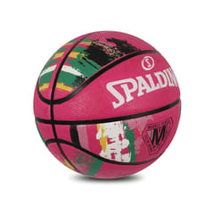 Spalding Marble Rubber Basketball, Size 6 (Pink)