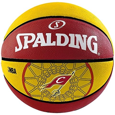 Spalding Team Cavaliers Basketball - Size: 7, Diameter: 24.25 cm Red/Yellow