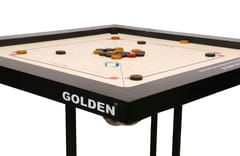 KD Golden Carrom Board Game Board Champion Ply Wood Board with Coin, Striker & Cover, AICF Approved