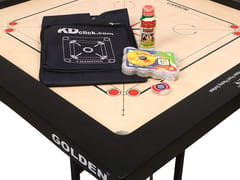 KD Golden Carrom Board Game Board Champion Ply Wood Board with Coin, Striker & Cover, AICF Approved