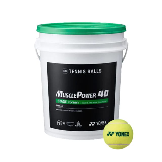 Yonex Muscle Power 40 Training Tennis Balls - 1 Bucket/60 Balls