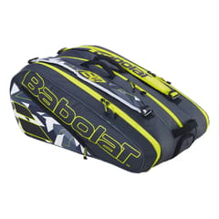 Babolat 751221-370 RHX 12 বিশুদ্ধ অ্যারো রাফা টেনিস ব্যাগ, ধূসর/হলুদ/সাদা