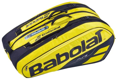 Babolat RHX12 ಶುದ್ಧ ಏರೋ ಟೆನಿಸ್ ಕಿಟ್‌ಬ್ಯಾಗ್ - ಕಪ್ಪು/ಹಳದಿ