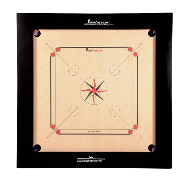 Precise Carrom Bulldog Board ELEGANT® SERIES Bulldog Game Board with Coin, Striker and Powder