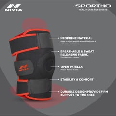 NIVIA ऑर्थोपेडिक गुडघा सपोर्ट विथ पटेलला होल ॲडजस्टेबल (RB-13)