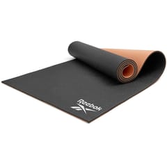 REEBOK DOUBLE SIDED YOGA MAT, 6MM(BLACK/DESERT DUST)