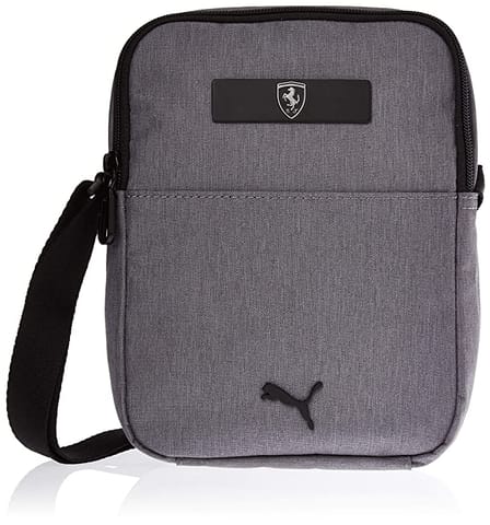 PUMA Polyester 17 cms Charcoal Gray Messenger Bag (7667502)