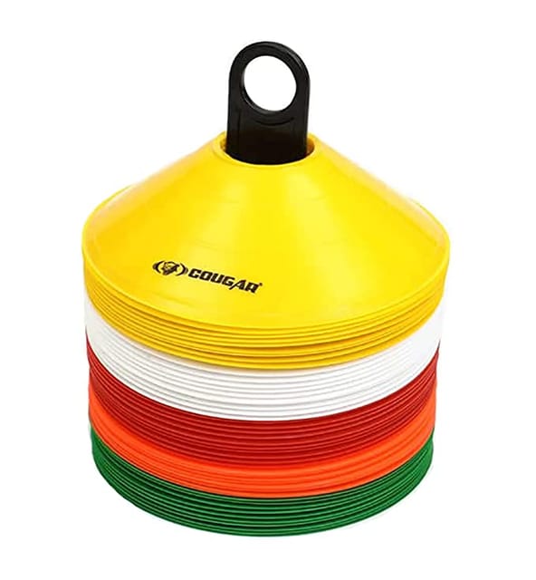 COUGAR Cone Marker, Cone Marker Set, Plastic Cones Marker Mini Space Markers Discs for Football, Soccer, Baseball, Agility, Field Sports, Kids Footwork Training -Pack of 10