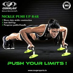 Cougar Push up stand, Pushup bar stand, Steel Constructed Anti Skid Nickle Push-up Bar for Men/Women