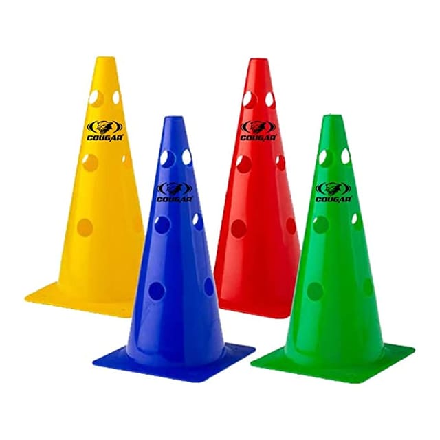 COUGAR Cone Marker, Cone Marker Set, Cone Markers with Holes, Agility Cones, 15 Inch Agility Cone Marker Set (Pack of 10)