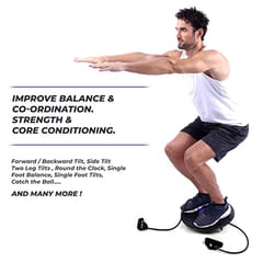 E RELAX Cougar Balance Board with Tube, Stability Training,