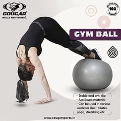 Cougar Anti Burst Gym Ball/ Swiss Birthing Stability Ball for Workout &amp; Fitness/ Yoga Ball with Foot Pump for Men/பெண்கள் (105 செமீ)