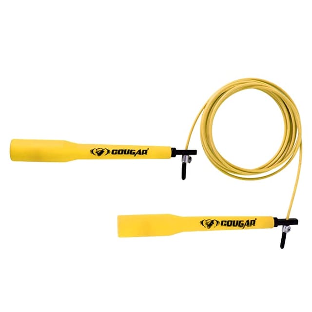 COUGAR Men's and Women's 2.5mm Plastic Coated Steel Wire Skipping Jump Rope Weight Loss Exercise Workout Fitness Accessory SPARQ (Yellow )
