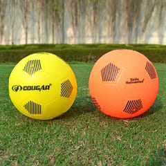 कौगर फनबॉल, होम प्ले फुटबॉल साइज 1, सुई के साथ सॉफ्ट सॉकर बॉल (पीवीसी, मिश्रित)