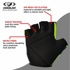 Cougar Beast Sweat Absorbent Spandex Gym Gloves, Suitable for Weight Lifting, Cycling, Exercise, Fitness, Gym Training and General Workouts for Men/Women (Small)